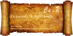 Csincsák Róbert névjegykártya