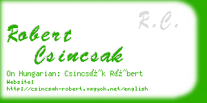 robert csincsak business card